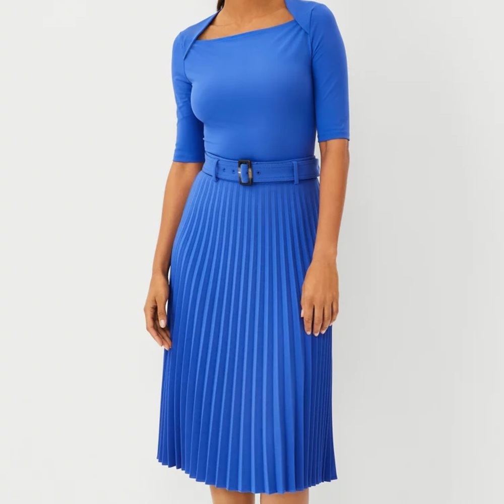 Stunning Ann Taylor Cobalt Blue SET (Size 12) Skirt and Blouse